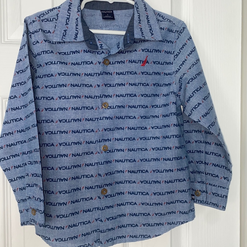Nautica boys Monogram button down shirt
